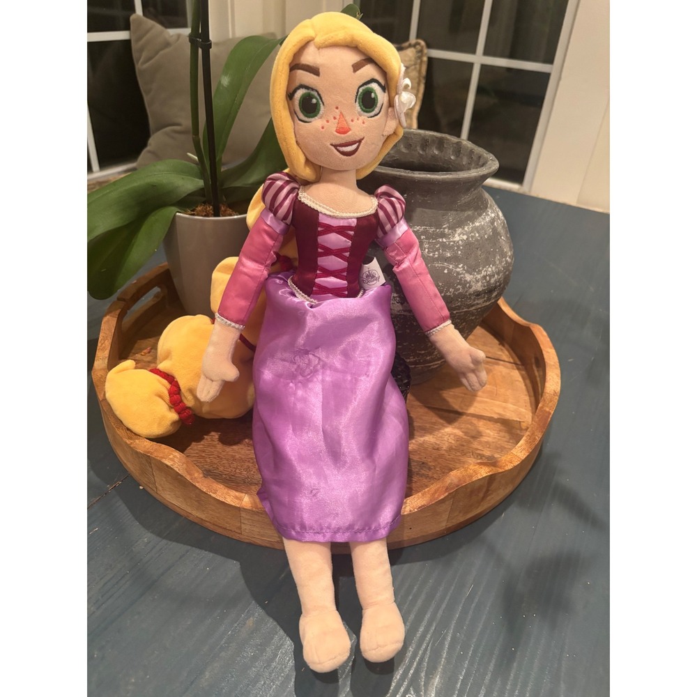 Disney Tangled The Series Rapunzel Plush Doll Purple Dress Blonde Braided Hair
